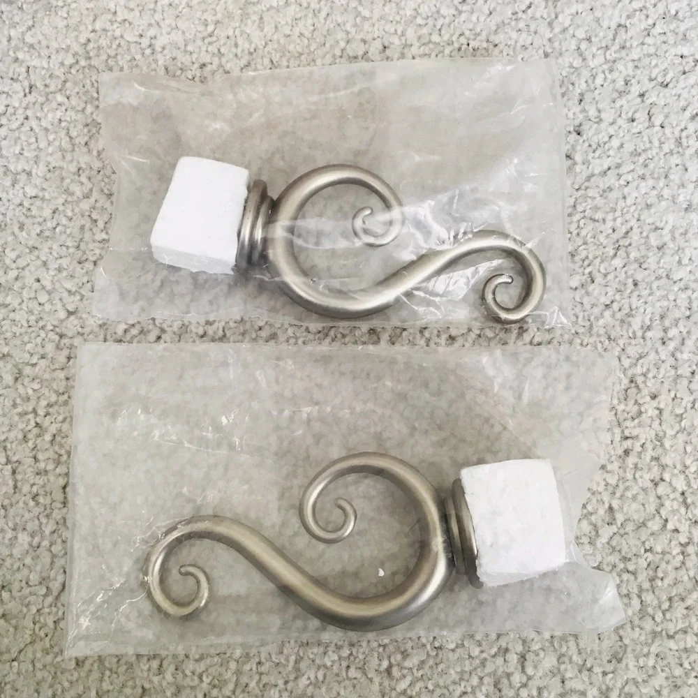 Country Curtains Nickel Scroll Curtain Finials
